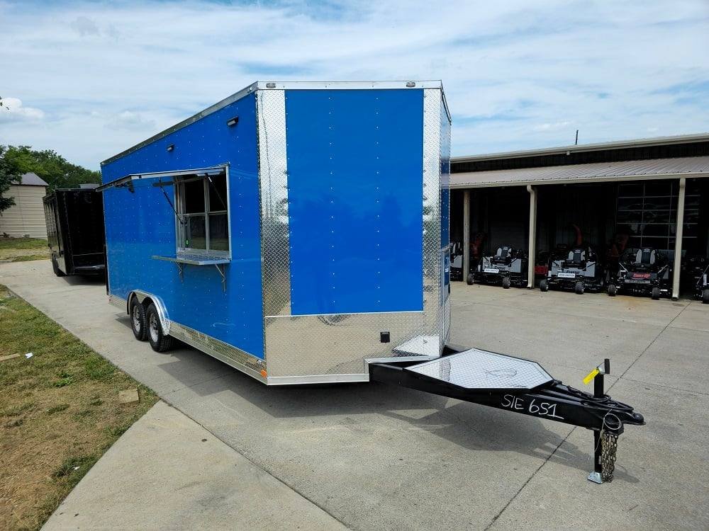 8.5′ X 20′ Blue Food Event Catering Concession Trailer