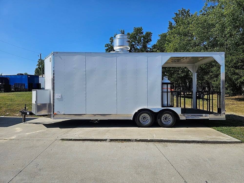 8.5′ X 22′ White Concession Trailer BBQ Porch Food Event Catering — photo 5