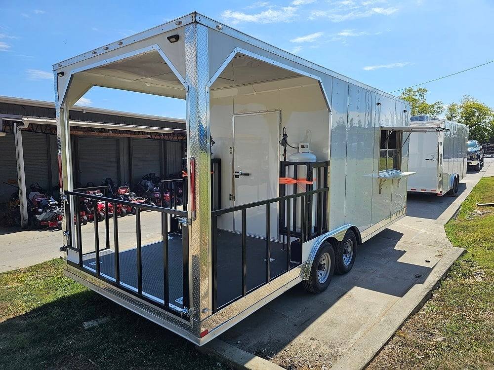 8.5′ X 22′ White Concession Trailer BBQ Porch Food Event Catering — photo 9