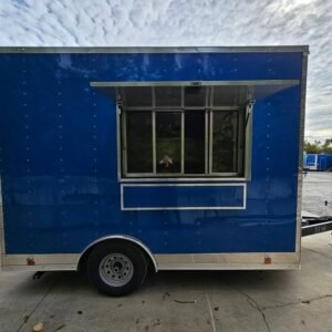 8.5 x 12 blue catering trailer with 5-foot window - view 11