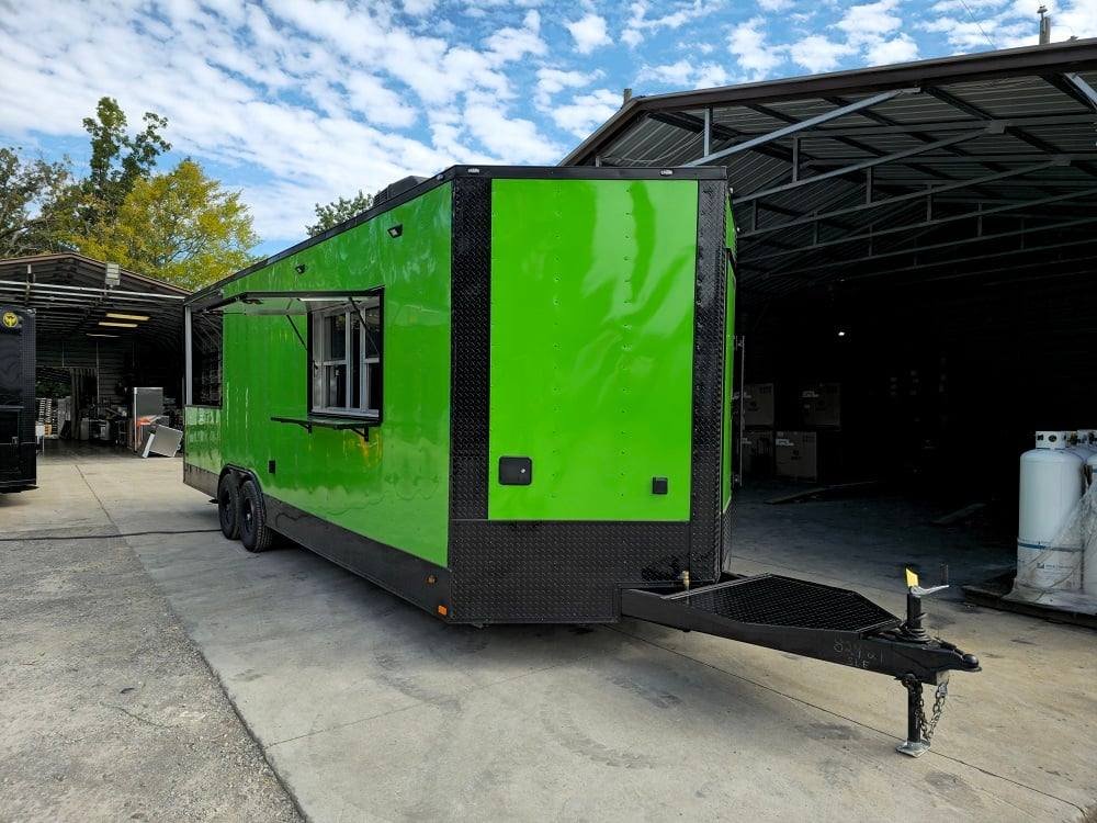 8.5′ X 26′ Lime Green Concession Trailer BBQ Food Event — photo 3