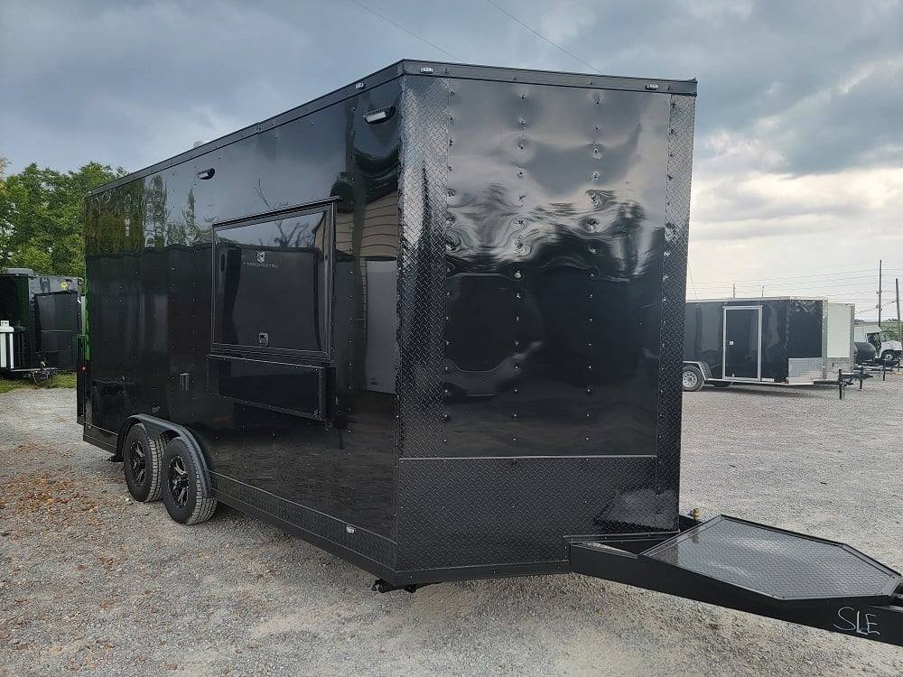 8.5′ X 17′ Custom Concession Trailer Black Food Event Catering — photo 2