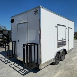 8.5 x 16 white vending trailer with tall 8-foot interior - view 14