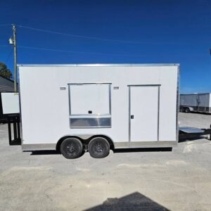 8.5 x 16 white vending trailer with tall 8-foot interior - view 15