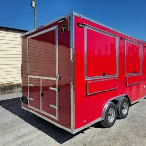 8.5 x 16 kettle corn trailer in red with silver trim - view 8