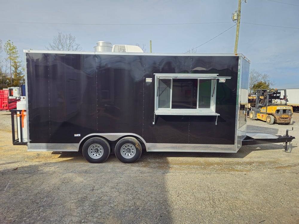 8.5′ X 18′ Elite Black Concession Trailer Food Event Catering — photo 11