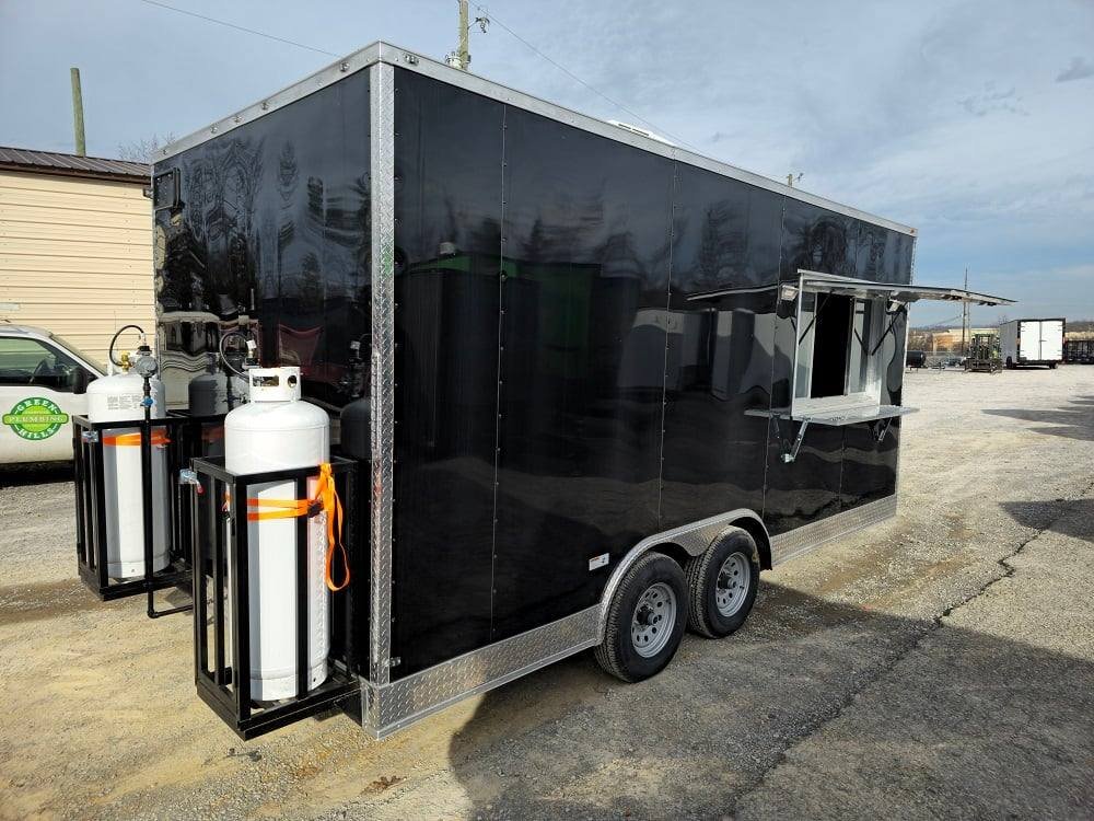 8.5′ X 18′ Elite Black Concession Trailer Food Event Catering — photo 12