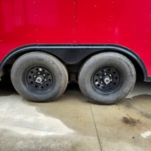 8.5 x 20 Red Pizza Trailer with stainless counters and service window - view 8