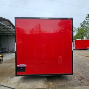 8.5 x 20 Red Pizza Trailer with stainless counters and service window - view 11