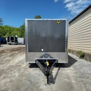 8.5 x 32 Office Trailer charcoal mobile office and cargo unit - view 2