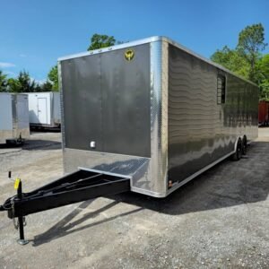 8.5 x 32 Office Trailer charcoal mobile office and cargo unit - view 3