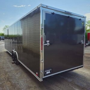 8.5 x 32 Office Trailer charcoal mobile office and cargo unit - view 4