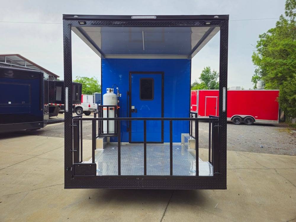 Concession Trailer 8.5′ X 22′ Cobalt Blue BBQ Catering Event — photo 7