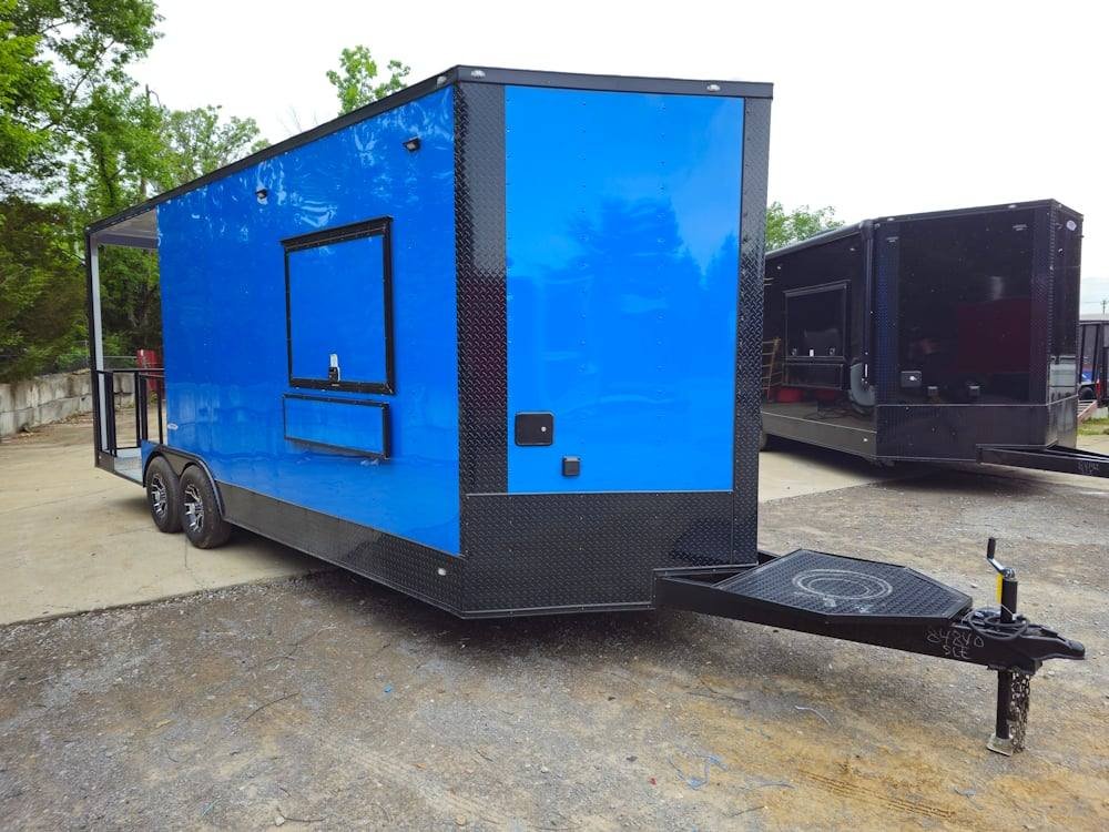 Concession Trailer 8.5′ X 22′ Cobalt Blue BBQ Catering Event — photo 10