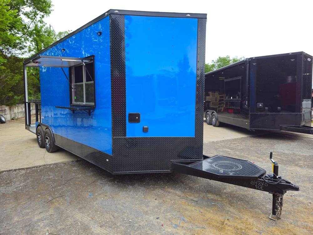 Concession Trailer 8.5′ X 22′ Cobalt Blue BBQ Catering Event — photo 13