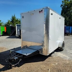 7 x 12 Hot Dog Trailer with stainless prep tables and service window - view 2