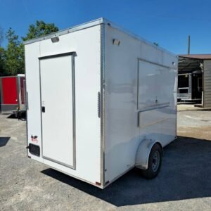 7 x 12 Hot Dog Trailer with stainless prep tables and service window - view 6