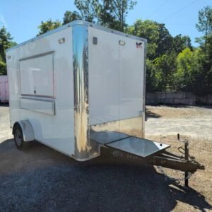 7 x 12 Hot Dog Trailer with stainless prep tables and service window - view 8