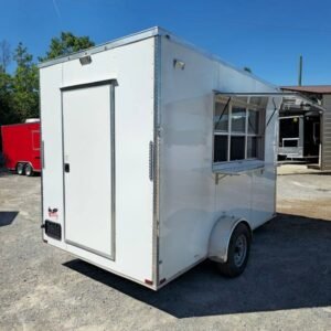 7 x 12 Hot Dog Trailer with stainless prep tables and service window - view 9