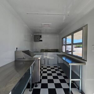 7 x 12 Hot Dog Trailer with stainless prep tables and service window - view 13