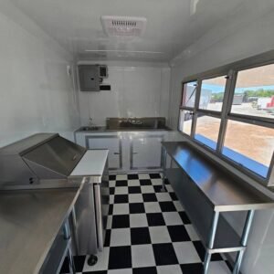 7 x 12 Hot Dog Trailer with stainless prep tables and service window - view 14