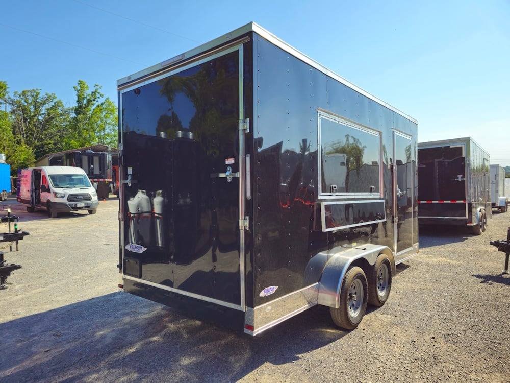 Concession Trailer 7’x16′ Black with serving window — photo 6
