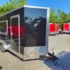 7 x 16 Black Trailer V-nose concession shell with serving window