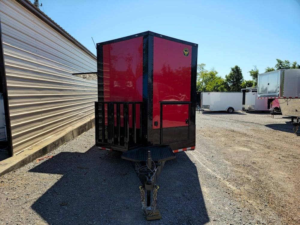 Concession Trailer 8.5′ X 26′ Red W / Blackout BBQ Event Catering — photo 2