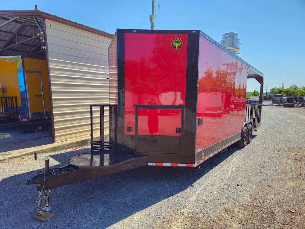 Concession Trailer 8.5′ X 26′ Red W / Blackout BBQ Event Catering — photo 3