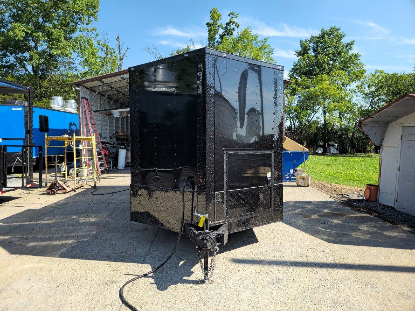 Concession Trailer 8.5′ X 16′ Black Food Event Catering BBQ Porch — photo 2