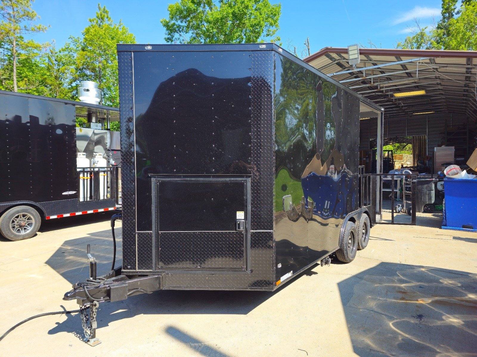 Concession Trailer 8.5′ X 16′ Black Food Event Catering BBQ Porch — photo 3