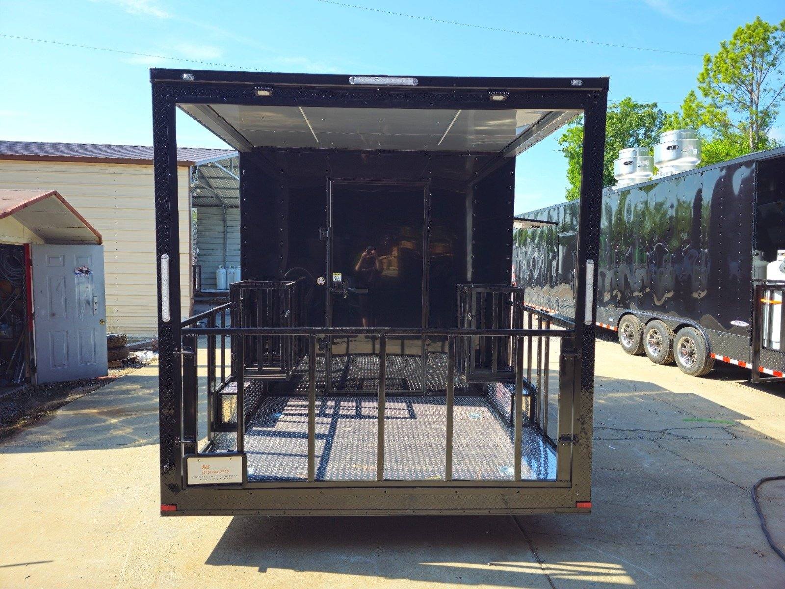Concession Trailer 8.5′ X 16′ Black Food Event Catering BBQ Porch — photo 7