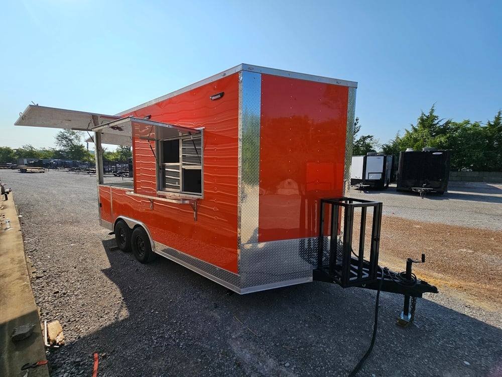 Concession Trailer 8.5′ X 16′ Food Event Catering Orange — photo 11