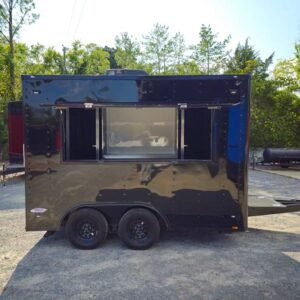 8.5 x 12 marketing concession trailer in black blackout - view 8