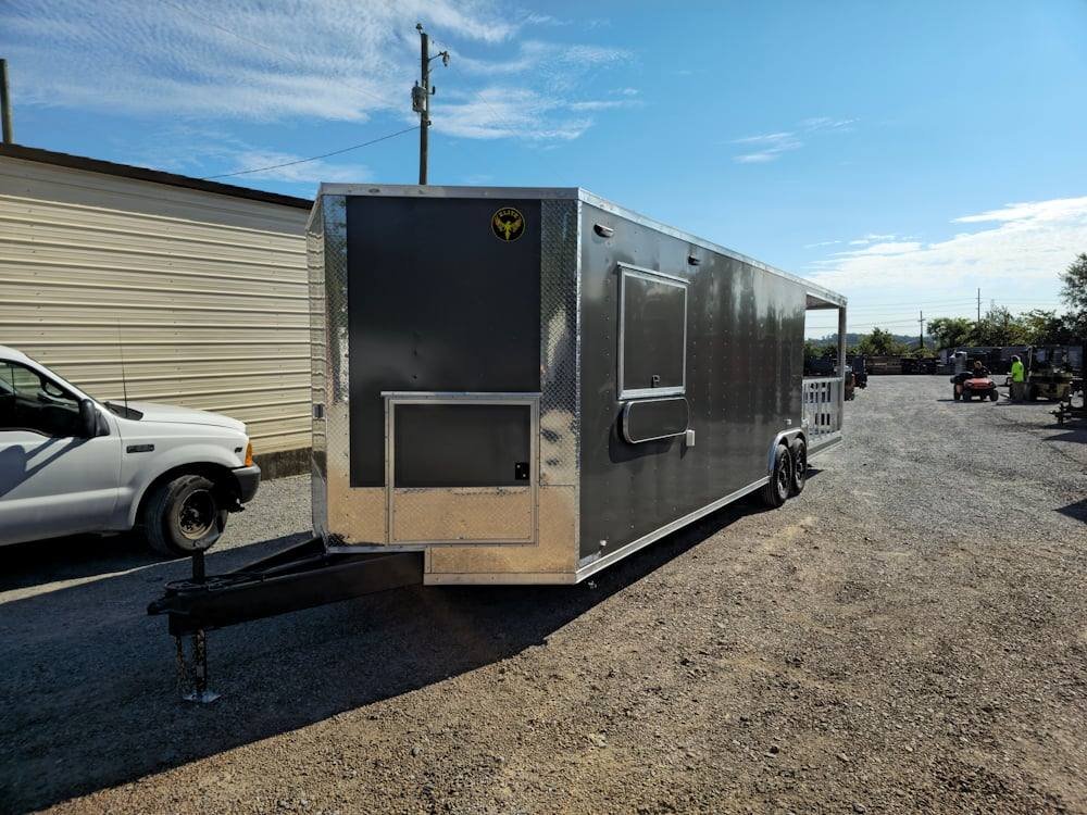 8.5′ X 30′ Charcoal Grey Concession Food Event Catering Trailer — photo 3