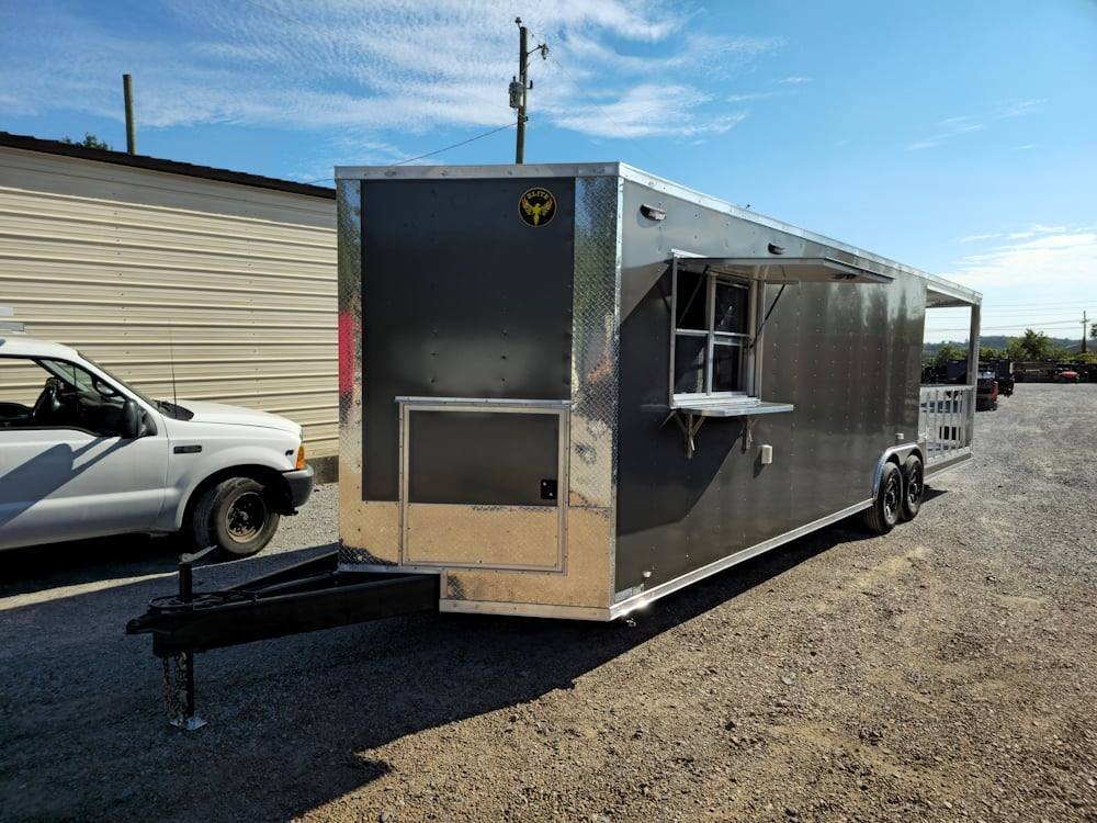 8.5′ X 30′ Charcoal Grey Concession Food Event Catering Trailer — photo 4