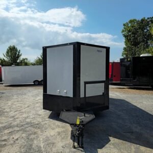 8.5 x 16 pizza concession trailer white with blackout package - view 2