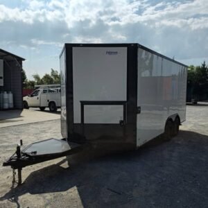 8.5 x 16 pizza concession trailer white with blackout package - view 3