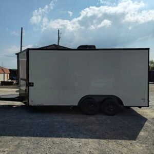 8.5 x 16 pizza concession trailer white with blackout package - view 7