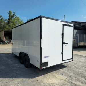 8.5 x 16 pizza concession trailer white with blackout package - view 8