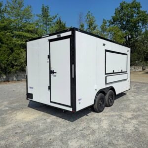 8.5 x 16 pizza concession trailer white with blackout package - view 11