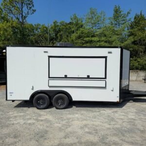 8.5 x 16 pizza concession trailer white with blackout package - view 12