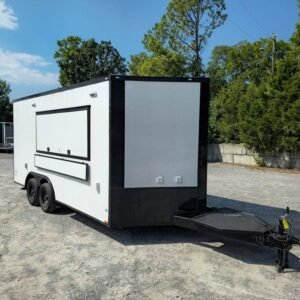 8.5 x 16 pizza concession trailer white with blackout package - view 13