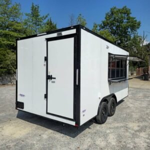 8.5 x 16 pizza concession trailer white with blackout package - view 14