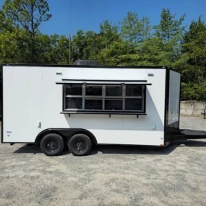 8.5 x 16 pizza concession trailer white with blackout package - view 15