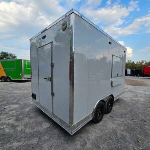 8.5 x 14 white catering trailer with tall 8-foot interior - view 7