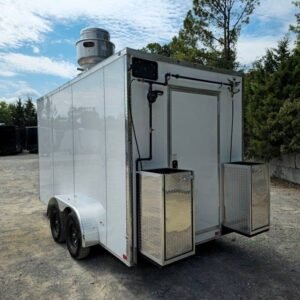 7 x 14 white concession trailer with semi-screwless exterior - view 8