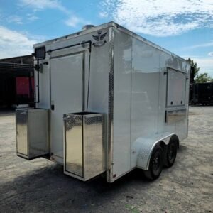 7 x 14 white concession trailer with semi-screwless exterior - view 10