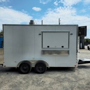 7 x 14 white concession trailer with semi-screwless exterior - view 11