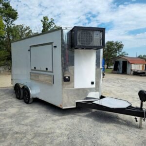 7 x 14 white concession trailer with semi-screwless exterior - view 12